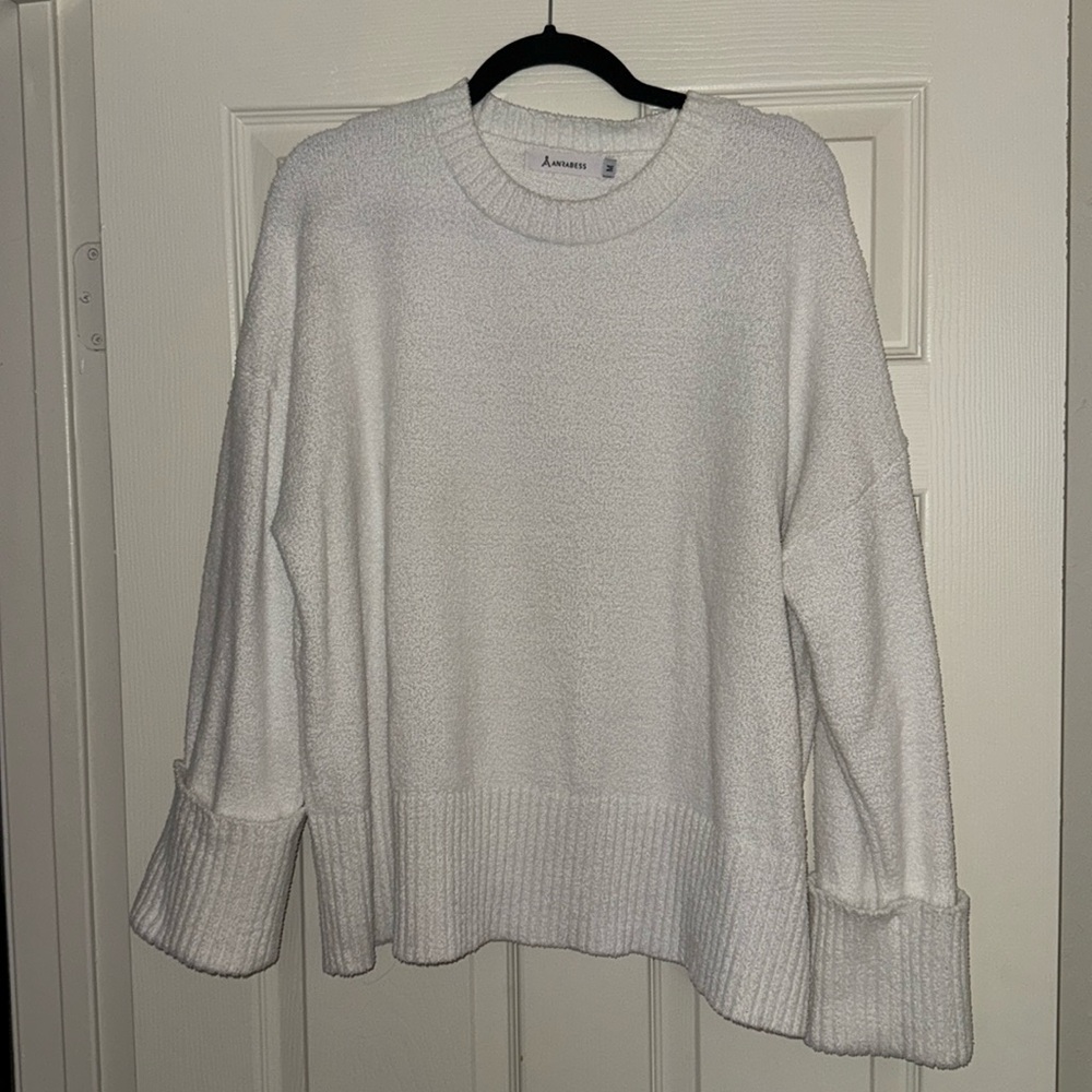 Oversized White Cozy Winter Sweater